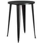 Table ronde de hauteur bar en métal noir antique et or de 30 po pour l’intérieur et l’extérieur (CH-51090-40-BQ-GG)-Table à café en métal