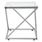 Flash Furniture Park Avenue Collection Glass End Table with Contemporary Steel Design-Contemporary Style