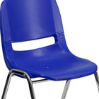 Flash Furniture HERCULES Series 440 lb. Capacity Navy Ergonomic Shell Stack Chair with Chrome Frame & 14" Seat Height-Vented Back allows air circulation