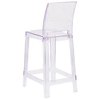 Flash Furniture Ghost Counter Stool with Square Back - Transparent Crystal-Polycarbonate Molded Structure