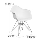 Flash Furniture Alonza Series Plastic Chair with Chrome Base - White-Designed for Commercial Use