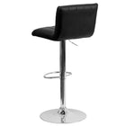 Flash Furniture Contemporary Black Vinyl Adjustable Height Barstool with Vertical Stitch Back/Seat & Chrome Base-Vertical Line Design Upholstery
