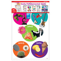 TREND enterprises, Inc. - Ensemble d'apprentissage des compétences fondamentales, tableaux 27,3 cm x 41 cm-Exemples photographiques de lettres, de chiffres et de mots descriptifs en anglais