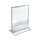 Azar Displays 12" x 9" Vertical Double Sided Stand Up Acrylic Sign Holder, Clear, 10 Pack (152712)-Stand up sign holder is perfect for tabletop displays, restaurant table displays, and hotel concierge desks