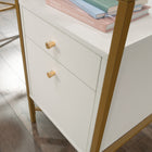 Sauder 59"W Harper Heights L-Desk - White-Open shelf above drawers provides additional storage