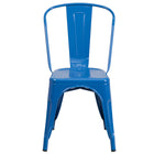 Flash Furniture Blue Metal Indoor-Outdoor Stackable Chair-Stackable Bistro Style Chair