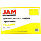JAM Paper Plastic Envelopes with Snap Closure - Legal Booklet - 9.75" x 14.5" - Yellow - 12 Pack -Size: Legal (9.75" L x 14.5" W)