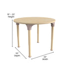 Flash Furniture - Table d'activites ronde de 33 pouces Bright Beginnings de qualite commerciale en bois pour salle (MKME088021)-Peut accueillir jusqu'à 4 enfants