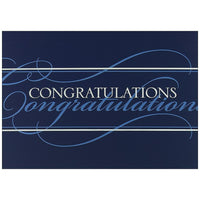 JAM Paper Blank Congratulations Cards Set, Blue Congratulations, 25/Pack (526BG421WB)-Congratulations Cards with Simple White and Blue Script Theme