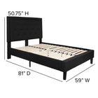 Flash Furniture Roxbury Full Size Tufted Upholstered Platform Bed - Black Fabric-Button Tufted