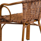 Flash Furniture Cadiz Series Rattan Restaurant Patio Chair with Red Bamboo-Aluminum Frame, Burning Brown (SDAAD632009D1)-Burning Brown Rattan Seat and Back