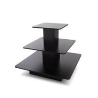 Can-Bramar Econoline 3 Level Square Merchandising Display Table - 48" D x 48" W x 42" H - White-3/4" thick durable melamine laminate surface.