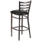 Flash Furniture – Tabouret de restaurant à traverses horizontales, métal pâle, siège en vinyle noir (XUDG697CBARBKV)-Siège rembourré en vinyle noir