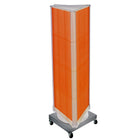 Azar Displays 3-Sided Pegboard Tower Floor Display, Revolving Wheeled Base, Orange (700452-ORG)-Pegboard display fixture