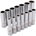 Dynamic Tools 3/8" Drive 14 Piece 12 Point, Deep Metric Socket Set, 6mm - 19mm-Contains: 6, 7, 8, 9, 10, 11, 12, 13, 14, 15, 16, 17, 18, 19mm