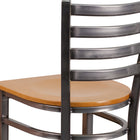Flash Furniture HERCULES Series Clear Coated Ladder Back Metal Restaurant Barstool - Natural Wood Seat-Welded Joint Assembly