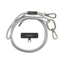 SwitchEasy MagEasy Strap Card with Detachable Neckstrap and Phone Lanyard - 6mm Strap - Misty Grey-No need to compromise between form and function
