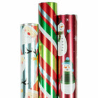 JAM Paper Assorted Gift Wrap - Christmas Wrapping Paper - 75 Sq Ft Total - Jolly Winter Set - 3 Rolls/Pack-The perfect square footage for quickly and easily wrapping your presents
