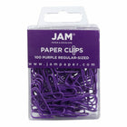 JAM Paper Colored Standard 1" Paper Clips - Purple - 3 Packs of 100-Color: Purple