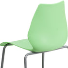 Flash Furniture HERCULES Series Stack Chair with Lumbar Support & Silver Frame - Green - 5 Pack-Retro Modern Design Curved Back supports lower back