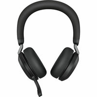 Jabra Evolve2 75 MS Bluetooth USB-C Headset for Microsoft Teams + Charging Stand-Office Headsets, Bluetooth 5.2, Operating range: Up to 100ft