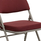 Flash Furniture HERCULES Series Premium Curved Triple Braced & Double Hinged Burgundy Fabric Metal Folding Chair-Double-Hinged