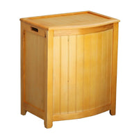 Oceanstar – Panier à linge en bois BHP0106N avec lanières arquées à l’avant, doublure intérieure avec sac, fini naturel-Poignées sur les côtés pour un transport facile