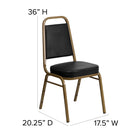 Flash Furniture HERCULES Series Trapezoidal Back Stacking Banquet Chairs with Black Vinyl & Gold Frame - 4 Pack-16 Gauge Steel Frame
