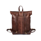 Tolredo Leather Backpack - Top-Roll - Walnut-Organizer slot to keep one mobile, three pen slots and a zippered pocket for other essentials
