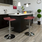 Flash Furniture 15" x 15" Vinyl Adjustable Height Bar Stool W/Chrome Base, Burgundy, 2 Pack-Height Adjustable Seat with Gas Lift
