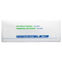 Safecross Non-Woven Sponge 7.6X7.6Cm 4-Ply 2400 Pack (3441)-Length: 3"
