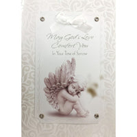 Rosedale 5-1/2" x 8" May God's Love Comfort You Sympathy Greeting Cards And Envelopes, 6 Pack (19959)-Printed on premium uncoated card stock