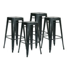 OSP Designs 30" Metal Barstool, Antique Black, 4 Pack-Fully Assembled