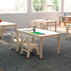 Flash Furniture Bright Beginnings Commercial Grade Wooden Rectangular Preschool Classroom Activity Table (MKME088011)-Accommodates up to 3 Children