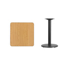 Flash Furniture 24"L Laminate Square Table Top with 18''W Round Table Base, Natural (XUNT2424TR18)-Natural Laminate Top