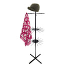 FuTECH Floor Standing Spinner with Cross Base - 48 Hooks - 71"H x 20"L - Black-Black