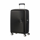 American Tourister 28.7" Curio Check-in Spinner Luggage - Expandable - Large - Bass Black-Constructed of 100% polypropylene offering extreme durability with a texture that reduces the visibility of scratches