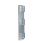 Azar Displays Three-Pocket Brochure Holder, 2 Pack (252065)-Clear Acrylic