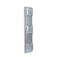 Azar Displays Three-Pocket Brochure Holder, 2 Pack (252065)-Clear Acrylic