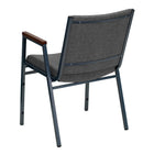 Flash Furniture HERCULES Series Heavy Duty Stack Chair with Arms - Grey Fabric-Stacks up to 12 Chairs High