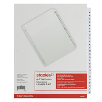 Staples Preprinted A-Z Dividers - 26 Tabs - White-Fast, efficient way to organize by alphabetical order