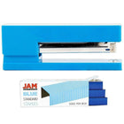JAM Paper Office & Desk Sets, Stapler Pack of Staples, Blue (3375BLBL)-Colour: Blue Stapler & a Pack of Blue Staples