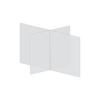 Mark Maker 4 Way Table Divider - 47.5" L x 31.5" W x 31.5" H - 1/4" clear acrylic - no pass throughs-Social distancing for up to 4 people