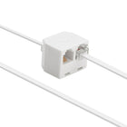 Basic Tech Line Cord with Duplex 25Ft - White-2 jack converter