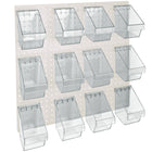 Azar 12 Mini Bucket Peg Wall Accessory Organizer Set - 24" W x 24" H - White-Sold in Multiples of: 4