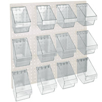 Azar 12 Mini Bucket Peg Wall Accessory Organizer Set - 24" W x 24" H - White-Sold in Multiples of: 4