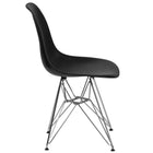 Flash Furniture Elon Series Black Plastic Chair with Chrome Base-Back Width: 11'' - 16''
