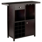 Winsome Wood Macon Wine Bar (92739)-Made of Solid/Composite Wood in Espresso Finish