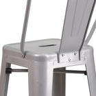 Flash Furniture Commercial Grade 30" High Silver Metal Indoor-Outdoor Barstool with Back-Cross Brace under seat provides extra stability