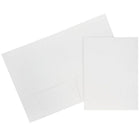 JAM Paper Two Pocket Presentation Folders, White Linen, 100 Pack (95448B)-White